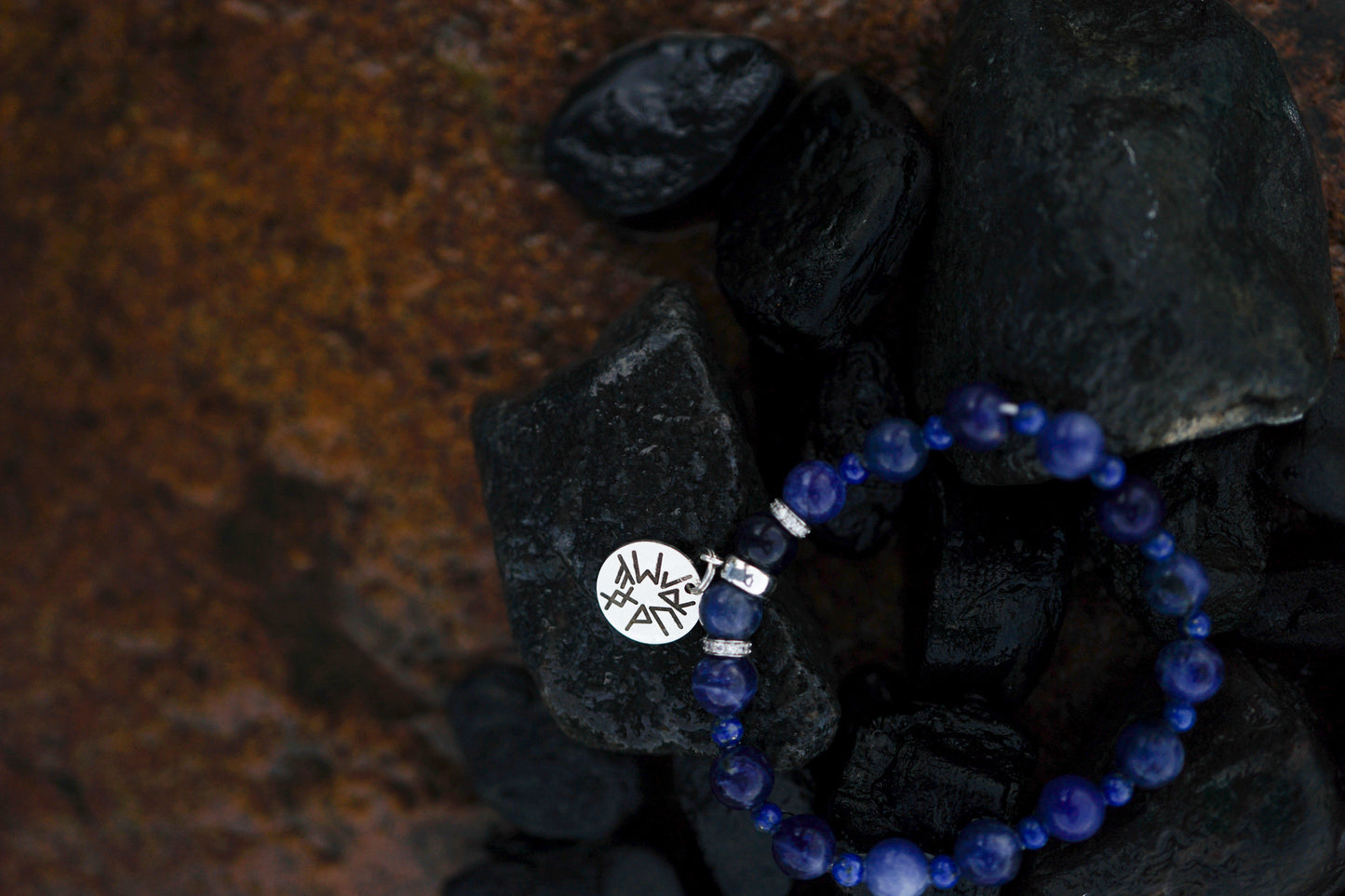 Lapis Lazuli Bracelet with Love Runes